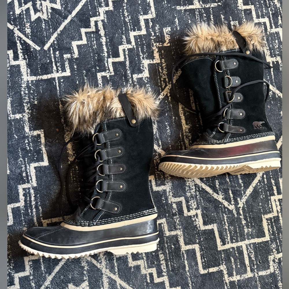 SOREL Black Fur-Lined Winter Boots